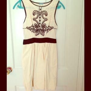 Anthropologie cream cord dress